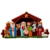 Magnet representant la creche avec 9 personnages en relief,  H. 4 x 8 cm.