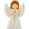 Magnet en relief d un ange bleu en priere avec un chapelet H. 8 x 5.5 cm.