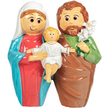 Statue enfantine de la Sainte famille, H. 9.cm