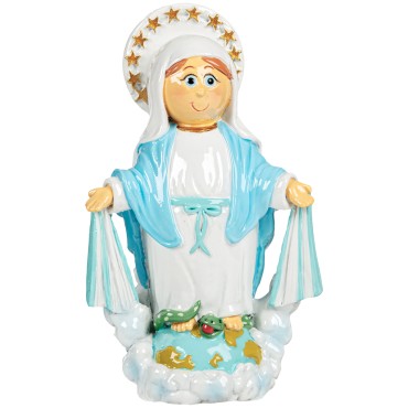 Statue enfantine de la Vierge Miraculeuse, H. 11.cm