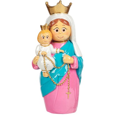 Statue enfantine de Notre Dame du Rosaire, H. 10.cm