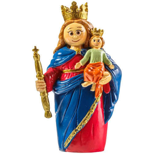 Statue enfantine de la Vierge Auxiliatrice, H. 10.cm.