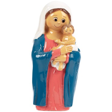 Statue enfantine de la Vierge a L enfant, H. 10.cm