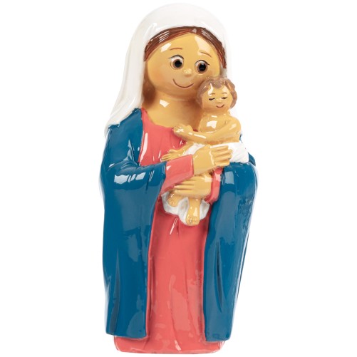 Statue enfantine de la Vierge a L enfant, H. 10.cm