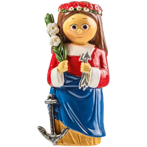 Statue enfantine en resine de Sainte Philomene, H. 10 cm