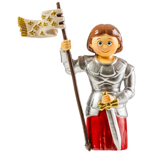 Statue enfantine de Jeanne d Arc, H. 10 cm