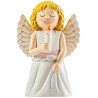 Statue enfantine Ange rose avec bougie,  H.10 cm