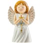 Statue enfantine Ange bleu avec avec un chapelet,  H.10 cm