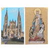 Bloc-notes en tissus, brodé de fil couleur or H. 14 x 8,5 cm. Notre Dame de Montligeon