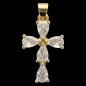 Croix de cou dorée supérieur avec zircons, H. 2.1 cm.
