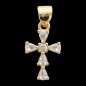 Croix de cou dor-eacute-e sup-eacute-rieur avec zircons- H- 1-3 cm-