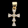 Croix de cou dor-eacute-e sup-eacute-rieur avec zircons- H- 1-3 cm-