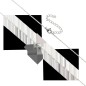 Collier avec cha-icirc-ne et croix fine H- 1-5 cm- en acier inoxydable de couleur argent-eacute-e- L 45 cm ajustable-