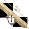 Collier avec chaîne et croix avec des zircons de différentes couleurs H. 2.6 cm, en acier inoxydable, L 45 cm ajustable.