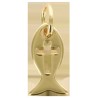 Pendentif Ichtus avec croix ajour-eacute-e en laiton de couleur dor-eacute-e- H- 1 cm-