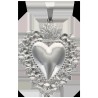 Pendentif de L--039-Ex-Voto en acier inoxydable de couleur argent-eacute-e- H- 3-7 cm-