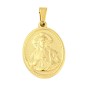 Médaille en acier inoxydable de couleur dorée, H. 2.1 cm. Existe avec différents Saints.