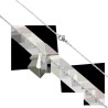 Collier avec cha-icirc-ne et croix H- 1-5 cm en acier inoxydable de couleur argent-eacute-e- L 45 cm ajustable-