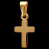 Croix de cou en acier inoxydable de couleur dorée, H 2.1 cm.