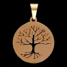 M-eacute-daille avec l--039-arbre de vie ajour-eacute- en acier inoxydable de couleur dor-eacute-- -Oslash- 1-9 cm-