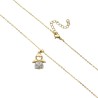 Collier avec cha-icirc-ne et pendentif ange avec zircon- H- 1-4 cm- Laiton dor-eacute-e sup-eacute-rieur- L- 44 cm ajustable-