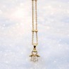 Collier avec cha-icirc-ne et pendentif ange avec zircon- H- 1-4 cm- Laiton dor-eacute-e sup-eacute-rieur- L- 44 cm ajustable-