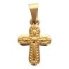Croix de cou en acier inoxydable de couleur dor-eacute-e en relief- H 1-8 cm-