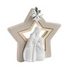 Nativité en forme d'étoile de couleur beige et blanche H. 10.8 cm.