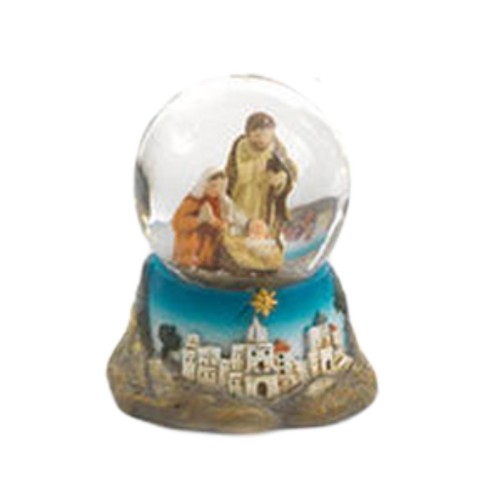 Boule de neige avec la nativit-eacute- et d-eacute-cor- H- 6-4 cm-