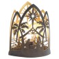 Nativité lumineuse en métal en forme de lanterne à poser H. 22.6 cm.