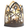 Nativité lumineuse en métal en forme de lanterne à poser H. 22.6 cm.