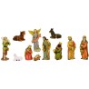 Cr-egrave-che en r-eacute-sine 11 personnages- H-6 cm- Livr-eacute-e en boite pr-eacute-sentoir-