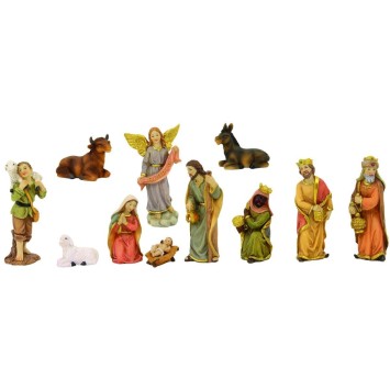 Cr-egrave-che en r-eacute-sine 11 personnages- H-6 cm- Livr-eacute-e en boite pr-eacute-sentoir-
