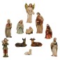 Crèche en résine 11 personnages, H.8 cm