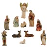 Crèche en résine 11 personnages, H.8 cm