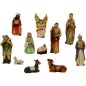 Crèche en résine 11 personnages, H.10 cm