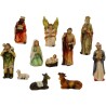 Crèche en résine 11 personnages, H.10 cm