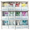 Bo-icirc-te pr-eacute-sentoir de 36 anges en verre- 6 s-eacute-ries de 6 assorties- H- 8 cm