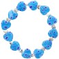 Bracelet sur élastique grains forme cœur style Murano H. 1.2 cm. LOT DE 5 BRACELETS ASSORTIS.