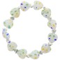 Bracelet sur élastique grains forme cœur style Murano H. 1.2 cm. LOT DE 5 BRACELETS ASSORTIS.