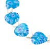 Bracelet sur élastique grains forme cœur style Murano H. 1.2 cm. LOT DE 5 BRACELETS ASSORTIS.