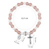 Bracelet sur -eacute-lastique grains en verre -Oslash- 8 mm avec m-eacute-daille et croix- LOT DE 6 BRACELETS ASSORTIS-