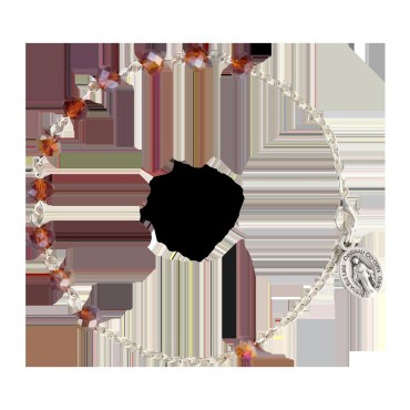 Bracelet sur chaine grains rond en cristal Ø 4 mm avec médaille de la Vierge Miraculeuse- Différents Saints