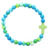 Bracelet sur élastique en pierre de turquoise synthétique existe de différentes couleurs marbrés Ø 7 mm.