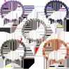 Bracelet sur -eacute-lastique en pierre naturelle avec croix en coquille naturelle 6 mm- LOT DE 5 BRACELETS ASSORTIS