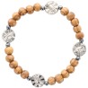 Bracelet sur -eacute-lastique grains en bois -Oslash- 8 mm- SAINTS SELON ARRIVAGE-