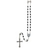 Chapelet grains en hematite H. 5mm avec pater metal de EX-VOTO avec croix metal livre en boite