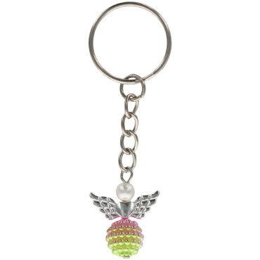 Porte-cl-eacute-s ange en acrylique H- 2-5 cm- LOT DE 5 ANGES DE COULEURS ASSORTIS-