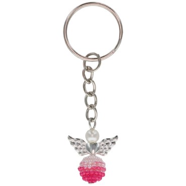 Porte-cl-eacute-s ange en acrylique H- 2-5 cm- LOT DE 5 ANGES DE COULEURS ASSORTIS-