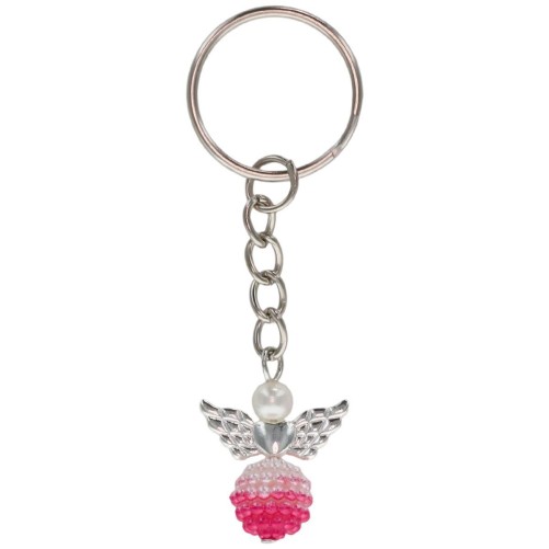 Porte-cl-eacute-s ange en acrylique H- 2-5 cm- LOT DE 5 ANGES DE COULEURS ASSORTIS-